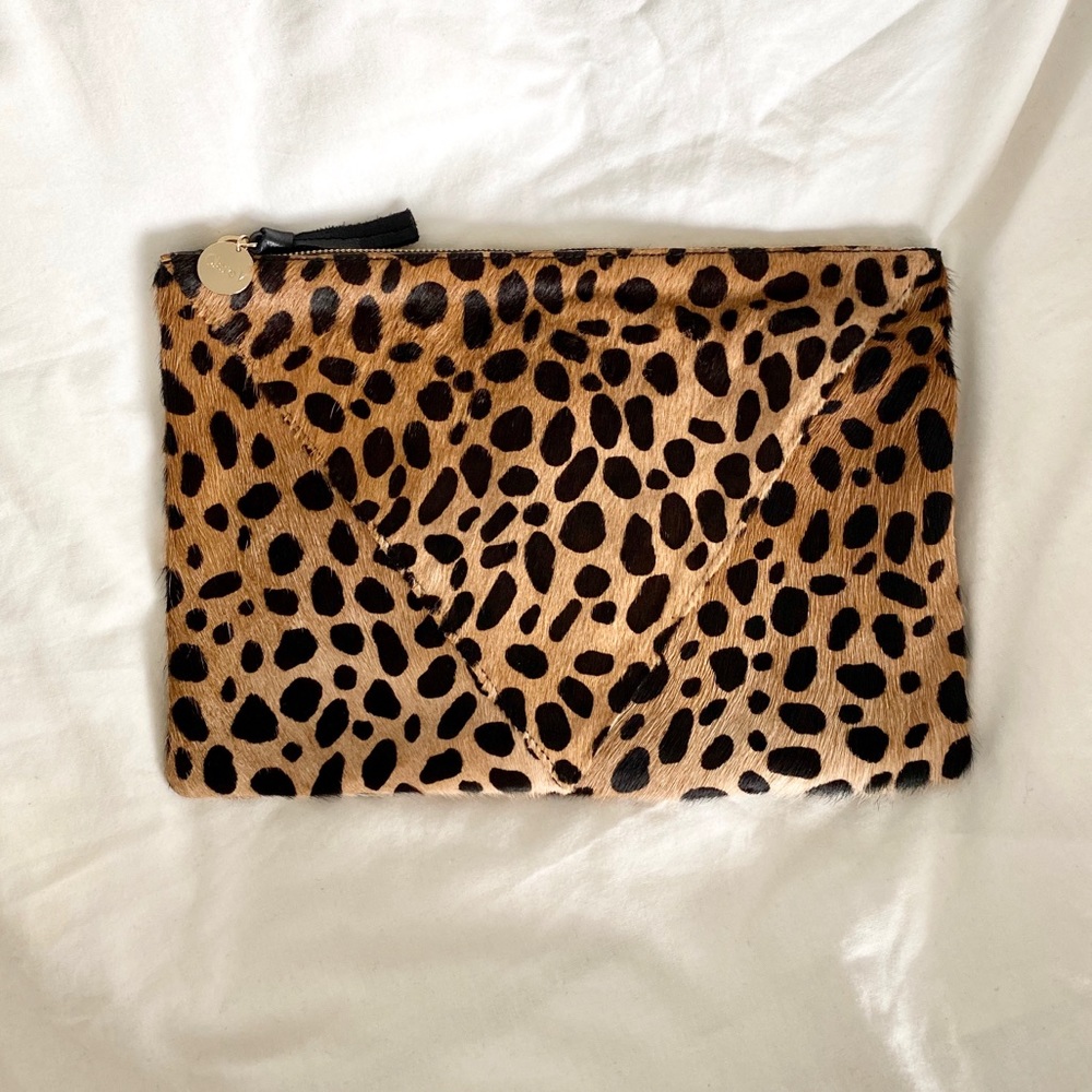 Clare V. Leopard clutch